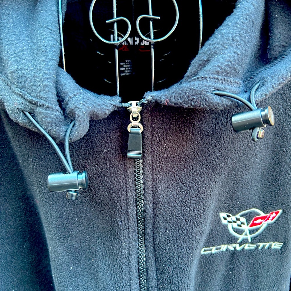 100% Polyester Fleece Jacket , Corvette, Men’s size XXL, Black - Picture 4 of 10